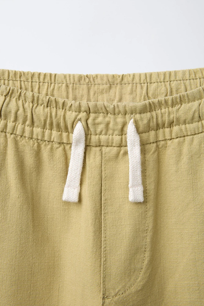 PANTALON EN COTON AVEC ÉLASTIQUES