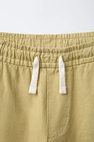 PANTALON EN COTON AVEC ÉLASTIQUES