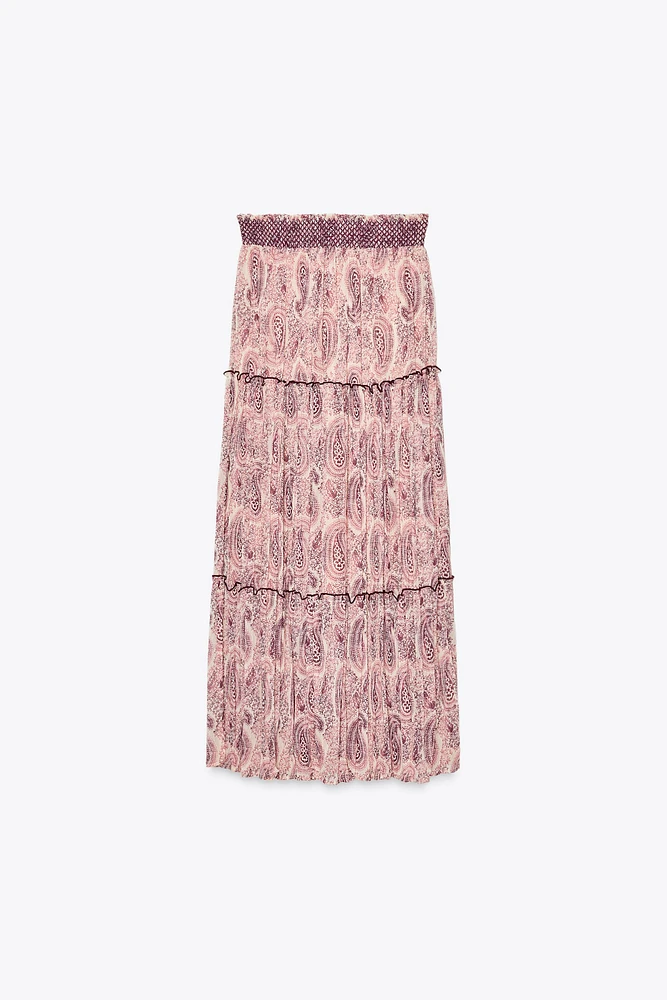PRINTED MIDI SKIRT