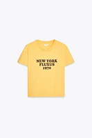 T-SHIRT DÉLAVÉ AVEC INSCRIPTION