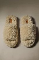 FAUX FUR PLATFORM SLIPPERS