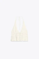 TOP HALTER TEXTURÉ
