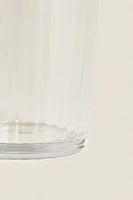 GLASS TUMBLER WITH LINE DESIGN