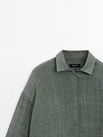 Flowing maltinto ramie blend shirt