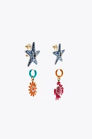 LOT DE BOUCLES D'OREILLES BLEU MARINE