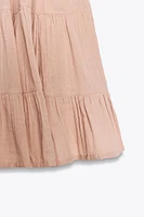 ROBE COURTE EN GAZE ET DENTELLE