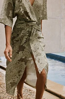 TEXTURED DRAPED DRESS