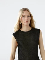 Top asymétrique en maille ajourée