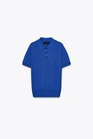 TOP POLO EN MAILLE À MANCHES COURTES
