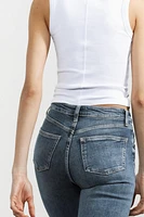 FLARED CROPPED HIGH WAIST TRF JEANS