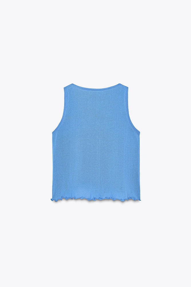 RUFFLED KNIT TOP