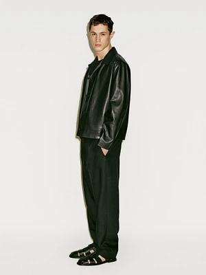 Veste légère courte en cuir nappa - Limited Edition