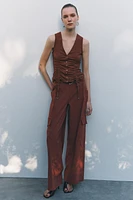 RELAXED FIT BELTED CARGO PANTS