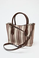 STRIPED PRINT CANVAS BAG