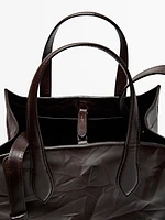 Crackled nappa leather mini bag