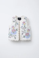 FLORAL EMBROIDERED VEST