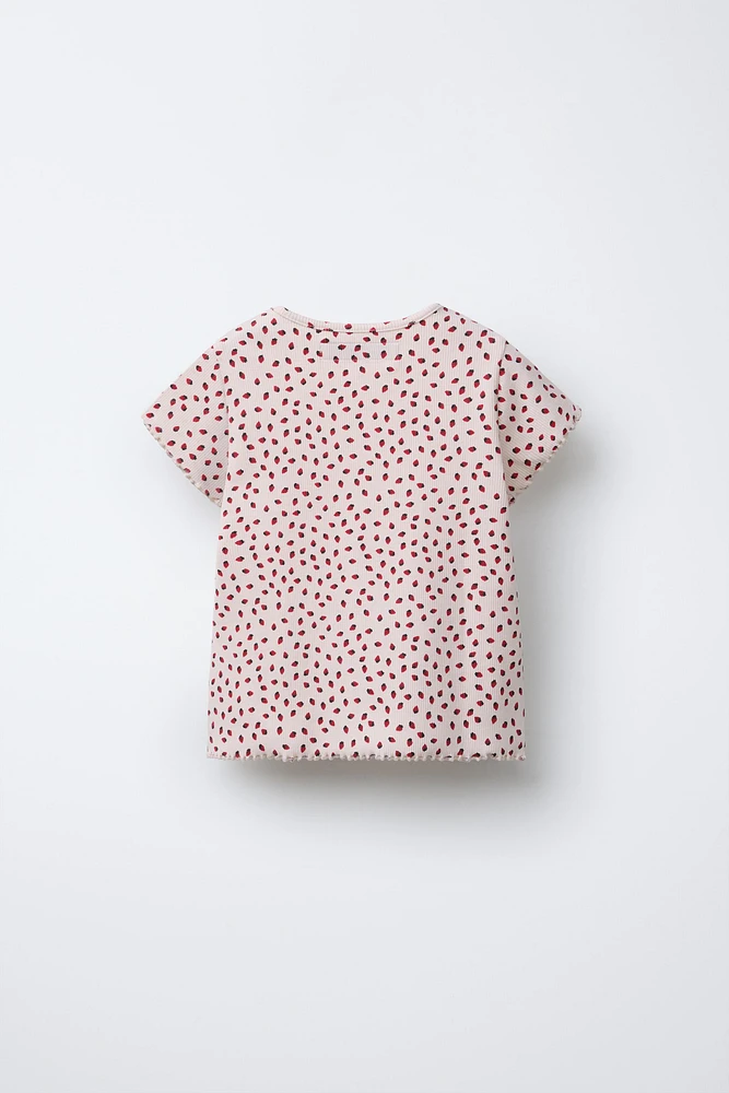 PRINTED RIB T-SHIRT