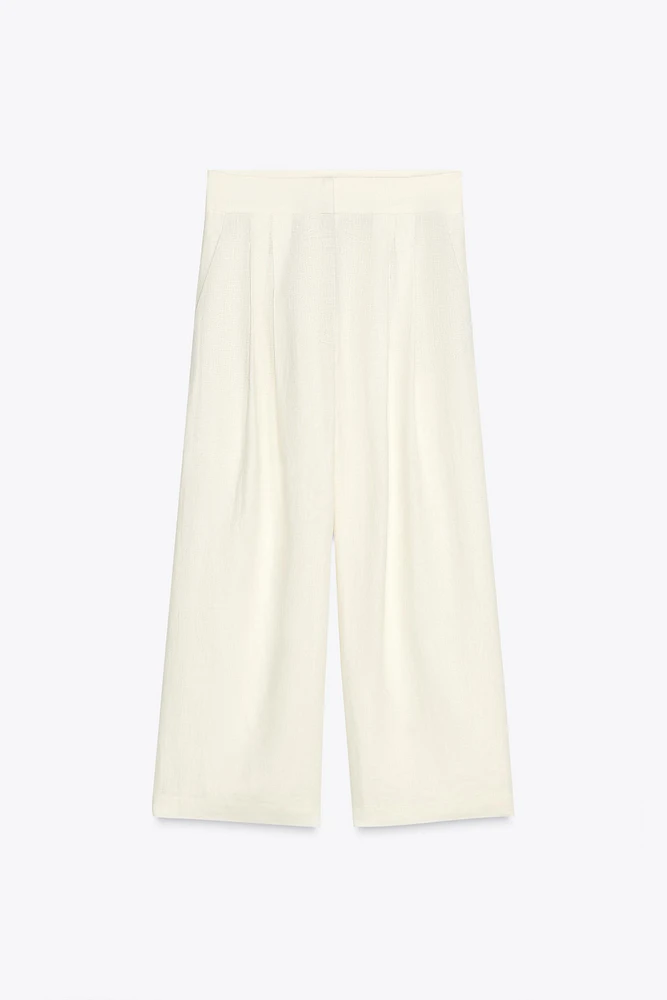 PANTALON À PINCES 100 % LIN ZW COLLECTION