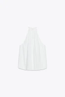 TOP HALTER VOLANTS AVEC RAMIE