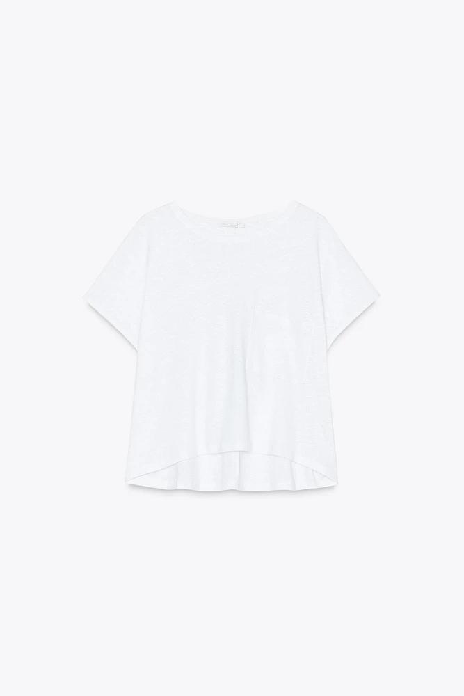 LINEN T-SHIRT WITH POCKET