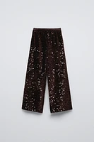 SEQUIN WIDE LEG PANTS