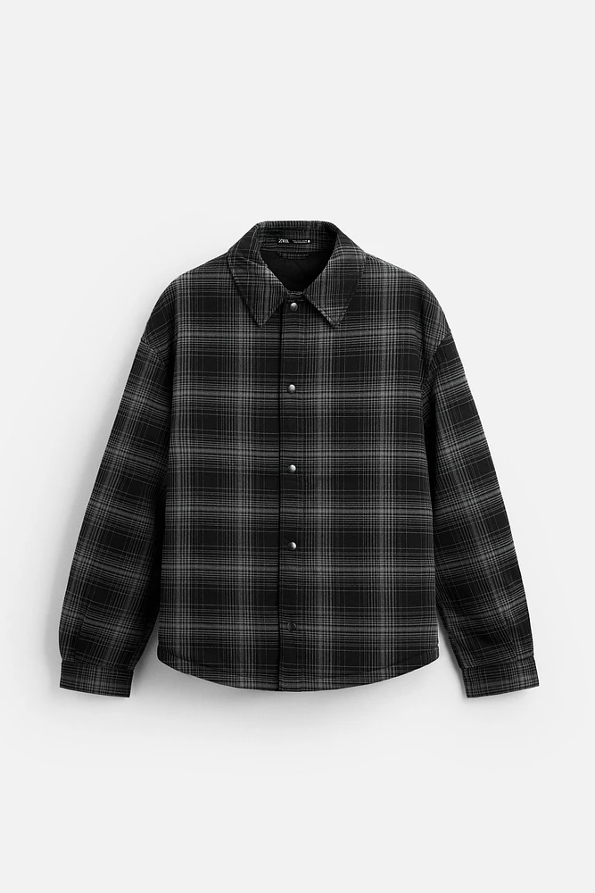 PLAID PADDED OVERSHIRT