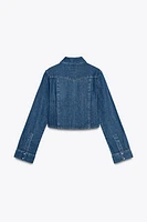 TRF CROP DENIM SHIRT