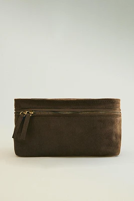 FADED LEATHER MAKEUP BAG