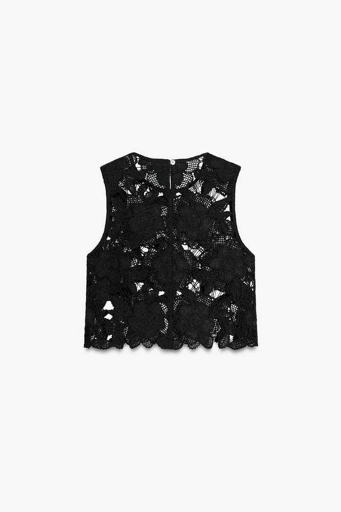 TOP CROCHET FLEUR