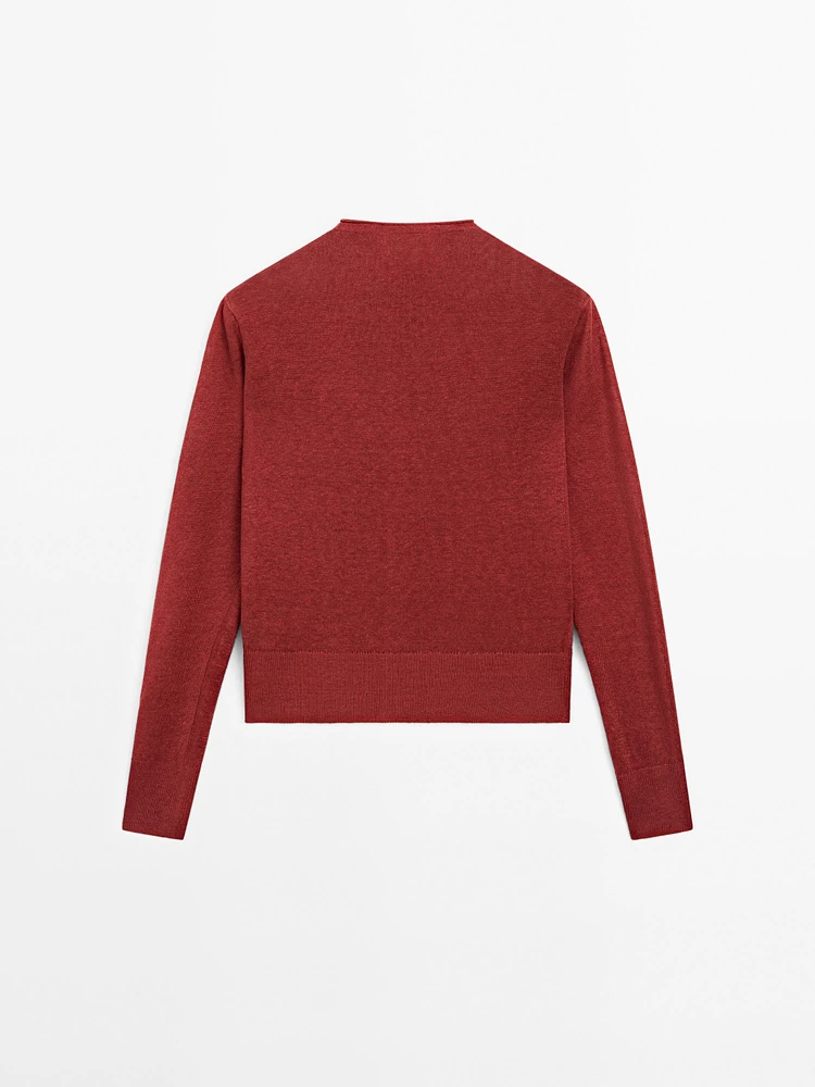 Cardigan manches longues 100 % lin