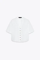 CHEMISE COURTE BRODERIES AJOURÉES