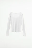 LACE TRIM POINTELLE T-SHIRT