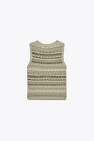 TEXTURED KNIT SLEEVELESS TOP