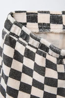 ENSEMBLE DE JOGGING T-SHIRT ET BERMUDA À CARREAUX DAMIER