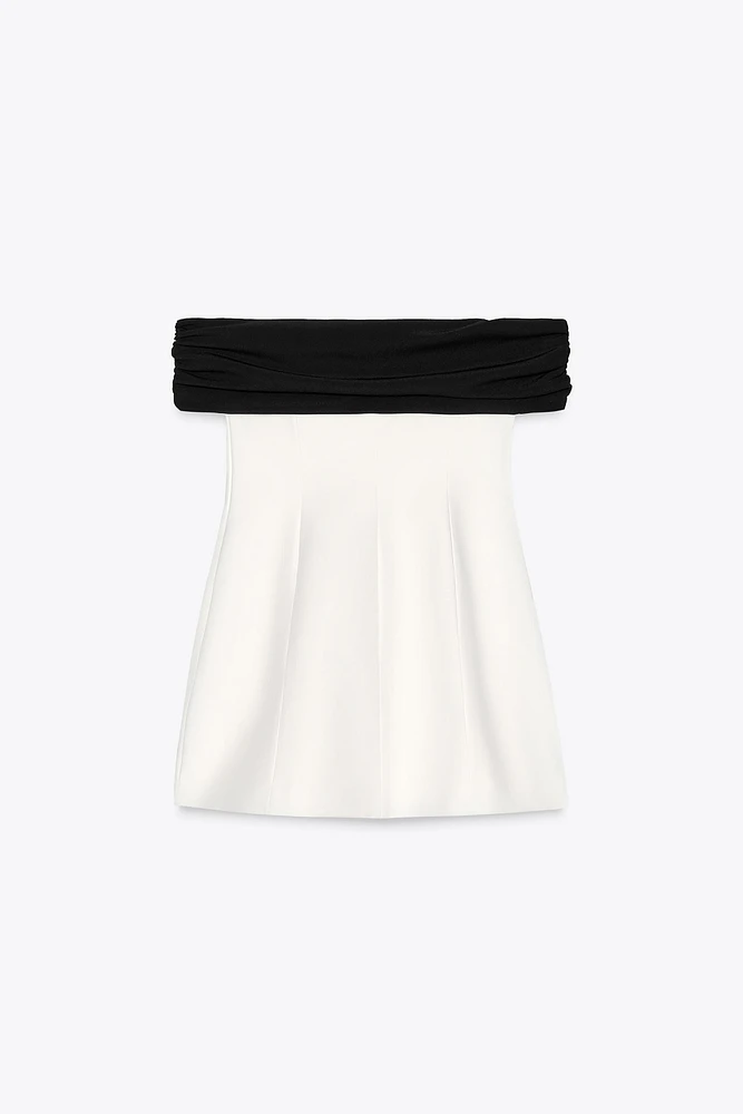 ROBE BUSTIER EN MATIÈRES VARIÉES