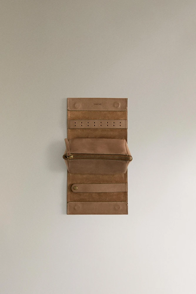 TROUSSE DE TOILETTE BOÎTE À BIJOUX VOYAGE CUIR