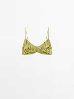 Soutien-gorge triangle satiné froncé - STUDIO