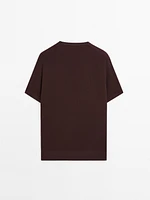 Textured knit short sleeve T-shirt