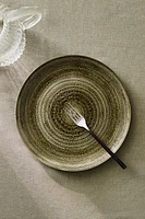 EARTHENWARE DINNER PLATE WITH SPIRAL DESIGN