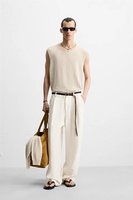 T-SHIRT EN MAILLE AVEC LIN