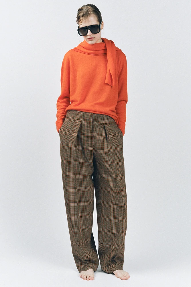 PLAID PANTS WITH DARTS ZW COLLECTION