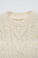 LACE TRIM KNIT SWEATER