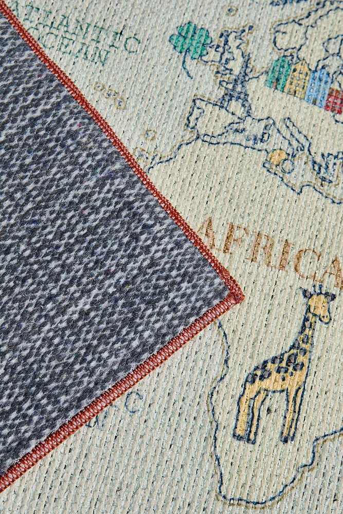 CHILDREN'S MAP AREA RUG