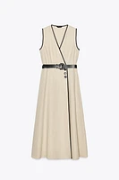 ROBE MIDI EN LIN AVEC CEINTURE