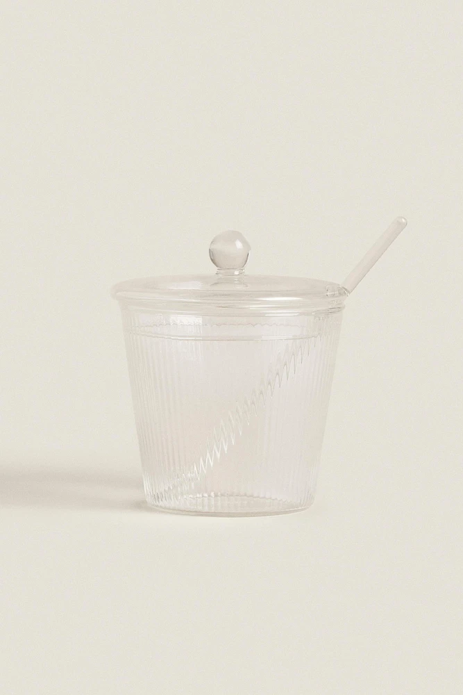 BOROSILICATE GLASS SUGAR BOWL