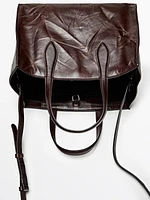 Crackled nappa leather mini bag