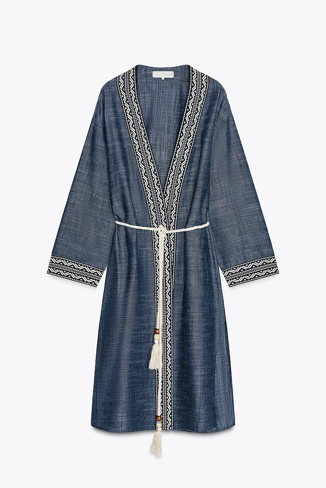KIMONO BRODÉ CEINTURE