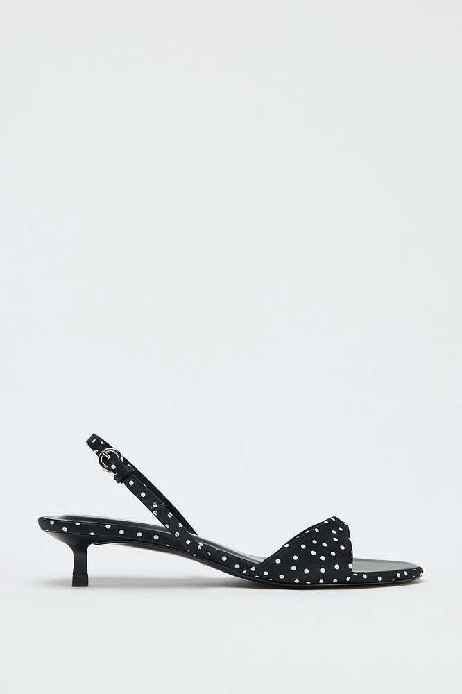 POLKA DOT HEELED SANDALS