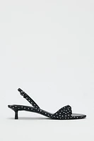 POLKA DOT HEELED SANDALS