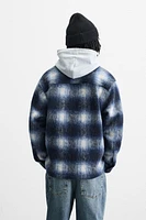 TEXTURED PLAID OVERSHIRT